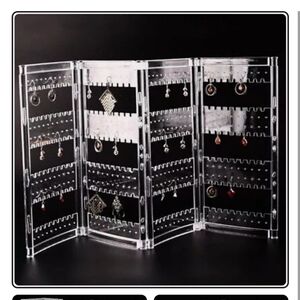 🐣NWT Earring Holder Free-standing Jewelry Organizer Holds up 128 Pairs Foldable